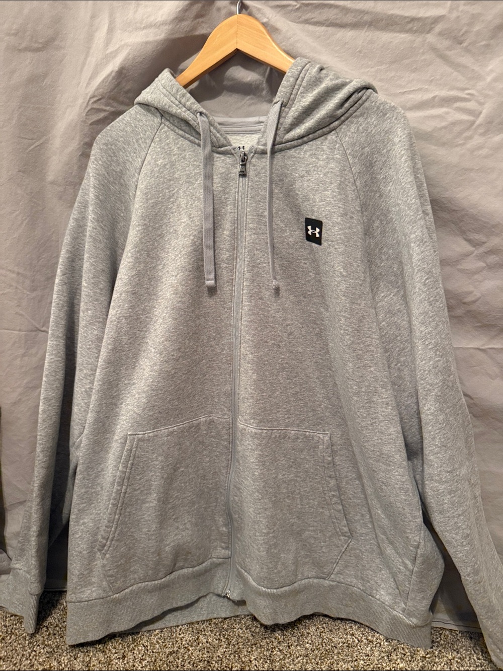 Under Armour Men's Light Gray Full Zip Hoodie